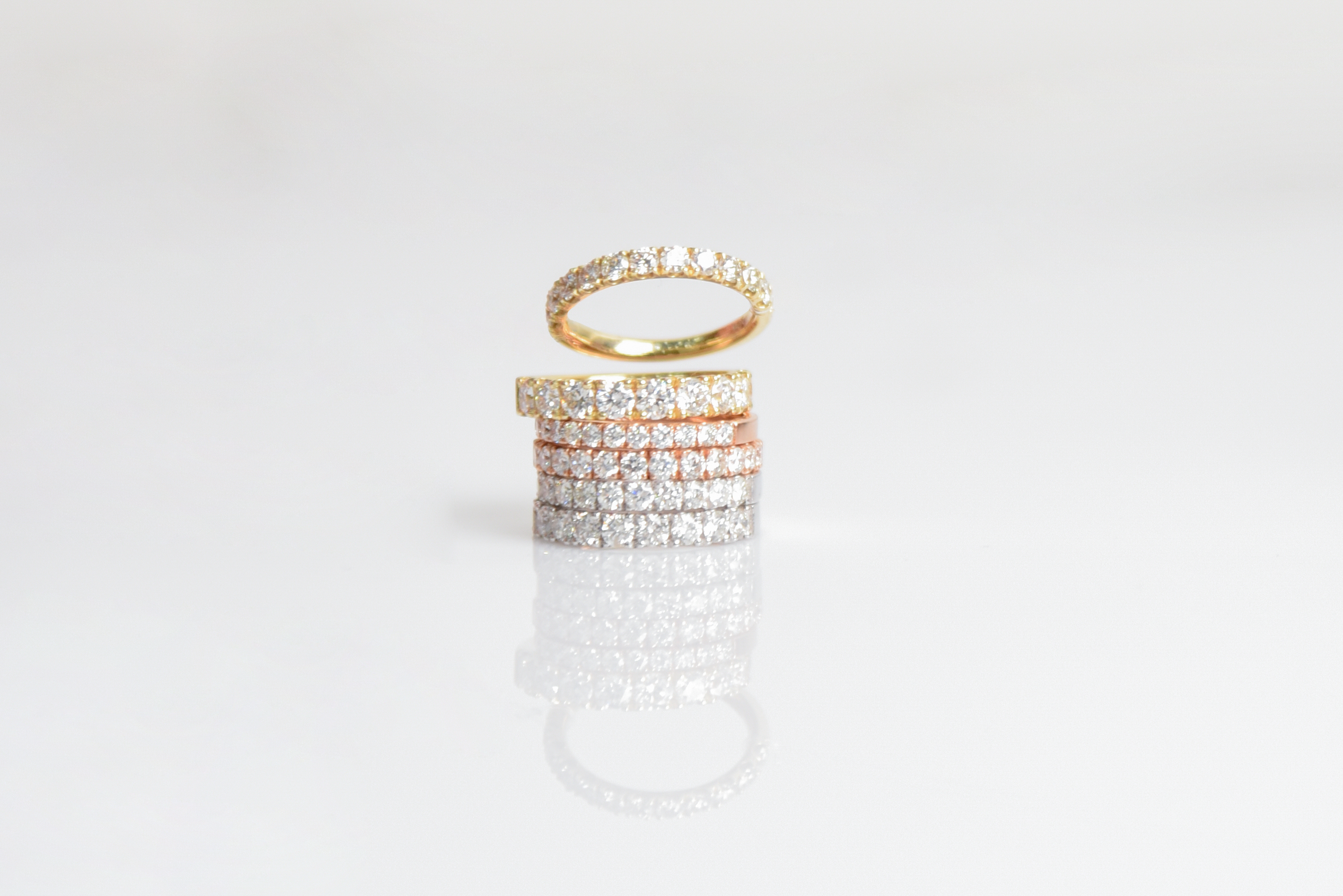 Bridal | JG rose, white, and classic gold engagement rings